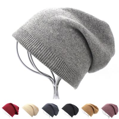 Cappello di lana lavorato a maglia da donna, autunno inverno, calore, protezione dal freddo, cappello da strada, tempo libero, viaggio, colore solido, uomo, donna