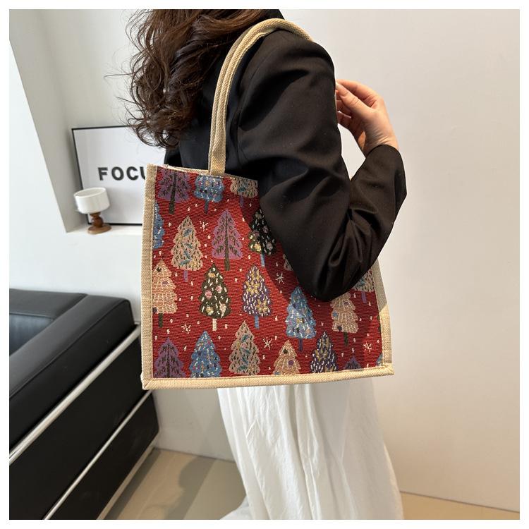 Linen Bag Hand-painted Cotton Sacks Jute Portable Imitation Sacks Linen Bags Shopping Bags Laminated Bags