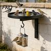 Bird Waterer for Yard Wall Mounted Bath, Outdoor Bath Tray with Feeder Hook, Metal Durable Garden Fence Not Included Hanging
