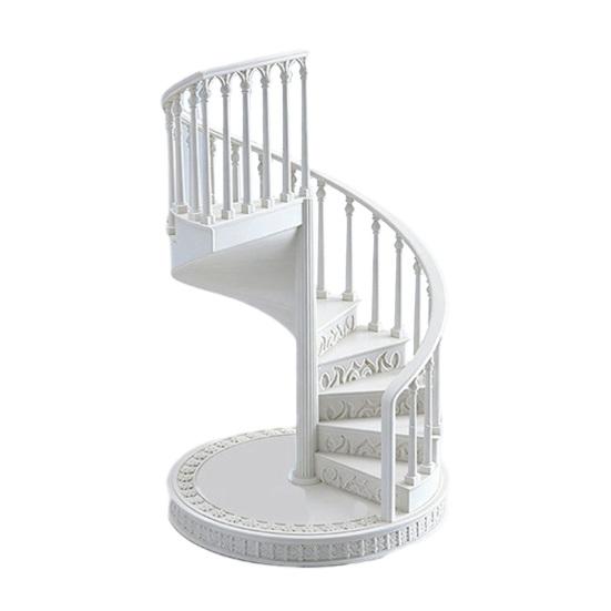 Miniature Spiral Staircase, Tiny Retro Stairs Model, Miniature Staircase Replica for 1/12 Scale Doll Mansion Miniature Scenes
