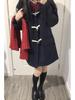 Japanese Academy Style Toggle Coat: Petite Wool and Cotton-Padded Winter Wear