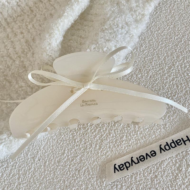 New Style Cute Sweet Hair Claw with Ribbon Bowknot Simple and Fashion Shark Clip Women Girls Hair Accessories Hair Clip Headwear