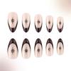 24pcs Short Almond Press On Nail Artificial Nail Glitters Star Designs French Tip Stick on Nail for a Stylish Look