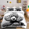 Curly Whimsical Poodle Charm Bedding Sets Duvet Covers Pillowcases(1* Duvet Cover 2* Pillowcases Without Duvet Insert)