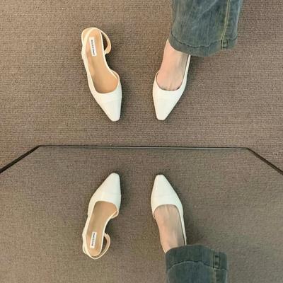 Značkový luxusní designový dámský letní nový styl špičaté špičky nízký podpatek dámské sandály protiskluzové ploché boty