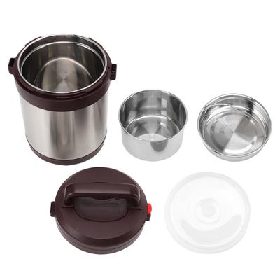 1.6L Speise-Thermobehälter 304 Edelstahl Drei Schichten Tragbar Isolierte Lunch Bento für Studenten