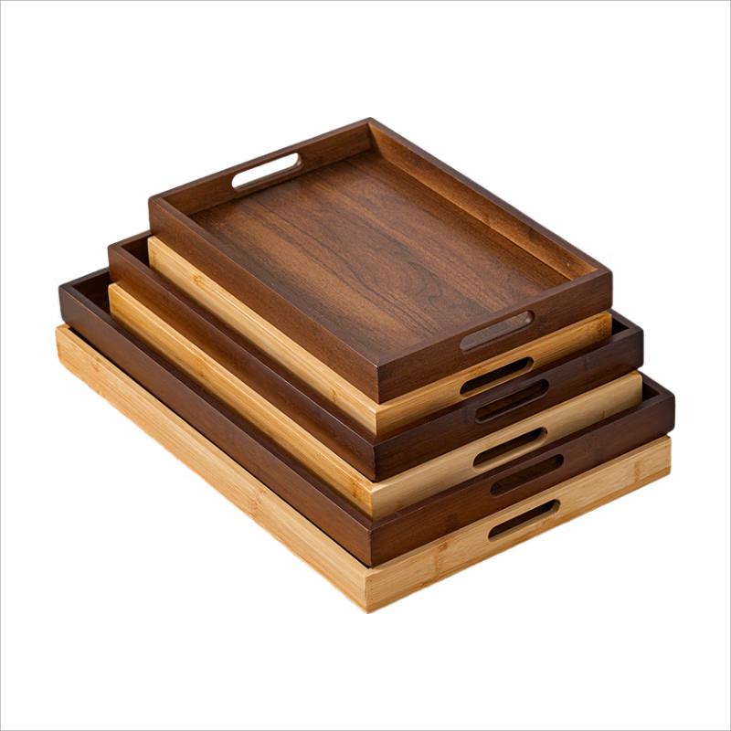 Tingbai Bamboo Wood Rectangular Serving Tray