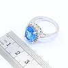 Light Blue Semi-Precious  Color Jewelry Sets For Women Wedding Bracelet Necklace Pendant Earrings Ring With Gift Box
