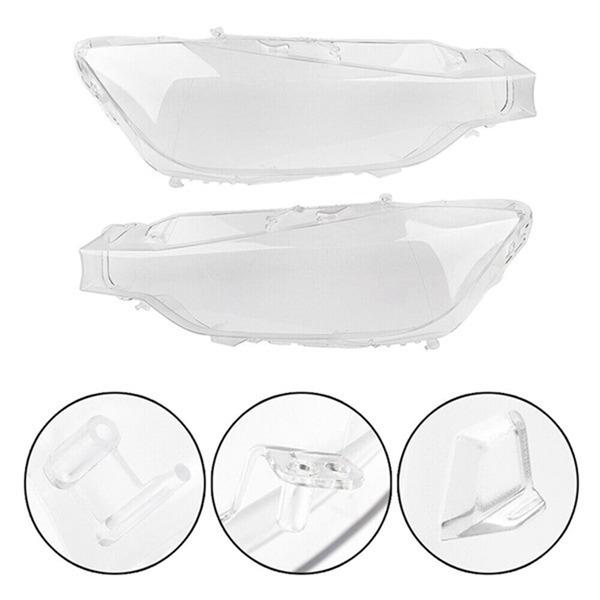 1 Pair Transparent PC Headlight Covers for BMW: Front Car Headlight Shell