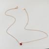 Korean Style Red Diamond Cat Pendant Necklace - Elegant and Cute