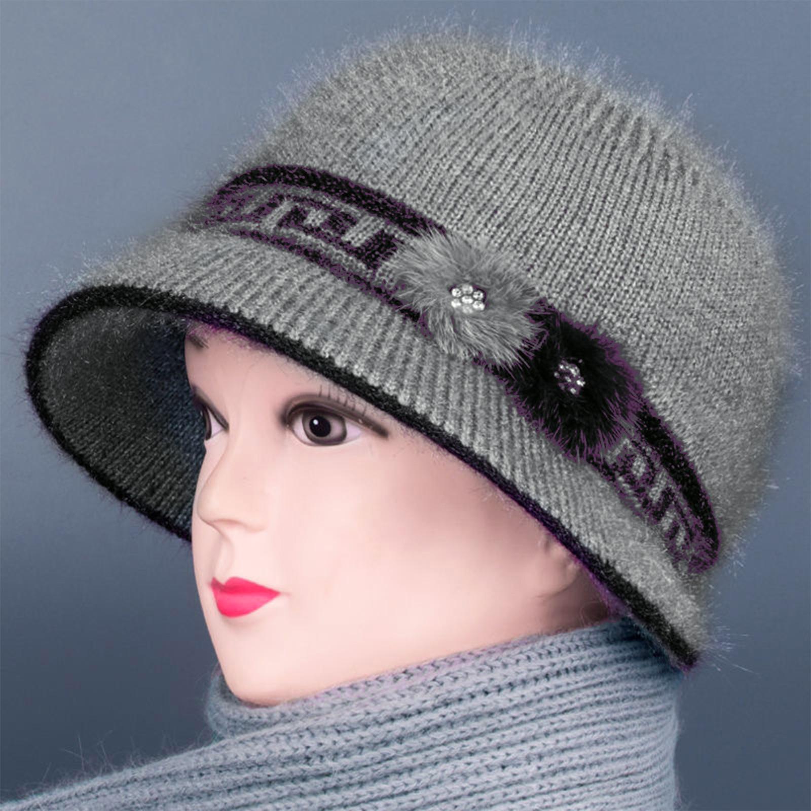 

Зимняя шапка для пожилых людей, вязаная, повседневная, теплая, шерстяная шапка One Size