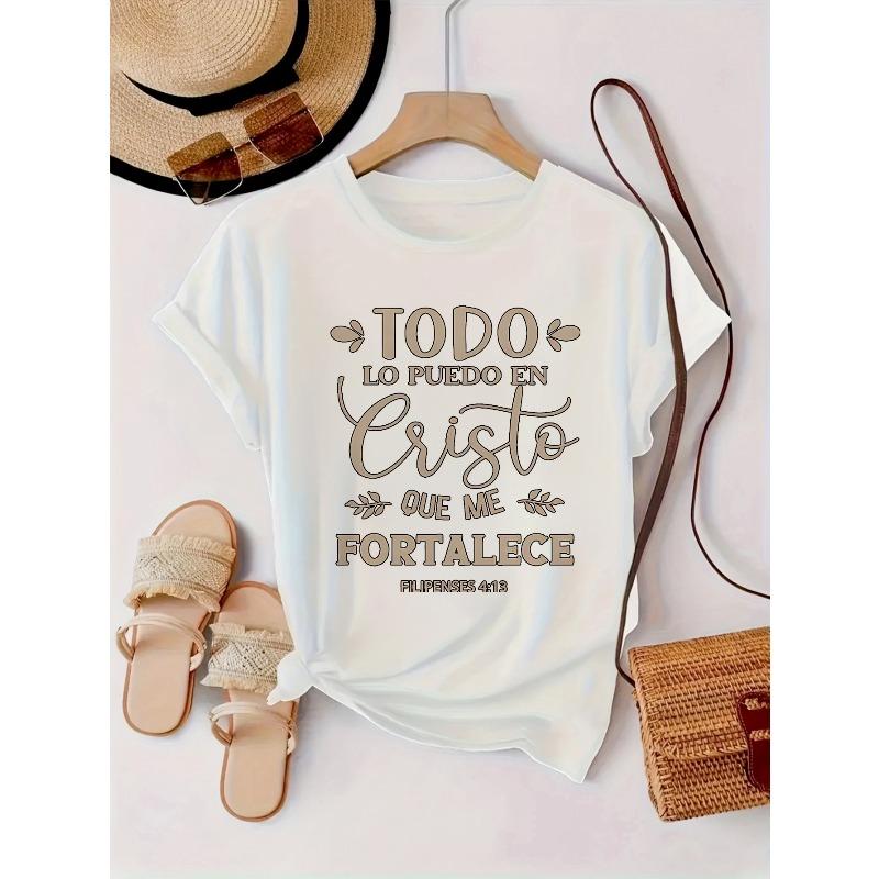 Decorative leafStylish Printed T-shirts for Women. Casual and Y Round-neck Short-sleeved Tops Spring and Summer Women's Casual Short-sleeved T-shirts.