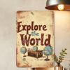 Retro Road Sign Metal Tin Poster 20x30 cm Funny Wall Art for Kids Playroom Decor