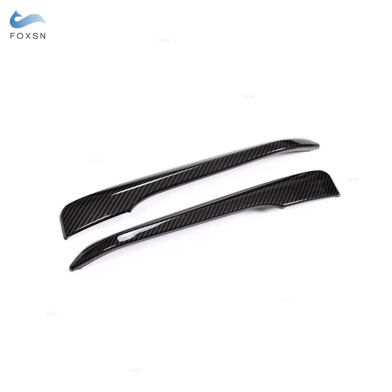 For BMW X1 F48 2016 2017 2018  ABS Carbon Fiber Texture Front Head Fog Lights Lamp Eyebrow Cover Protective Trim
