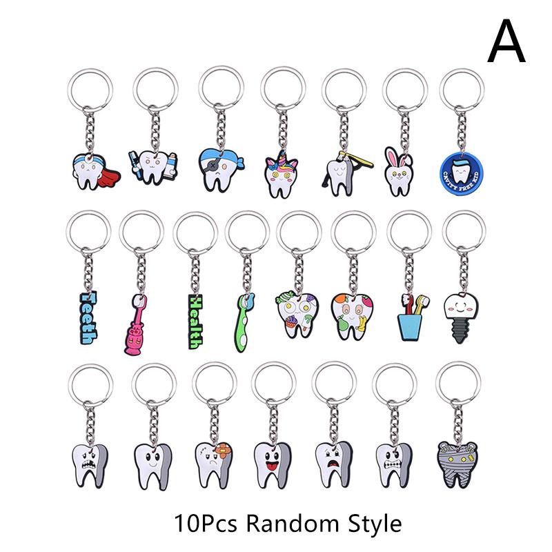 

10 шт. Модель зуба, брелок, мультяшный, милый, для девочек, детей, подарок, подвеска, брелок для ключей с зубами