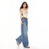 Spring Summer Vintage Street Relaxed Floor Saber Cut Denim Pants For Women Casual Pants Oversize Denim Trousers