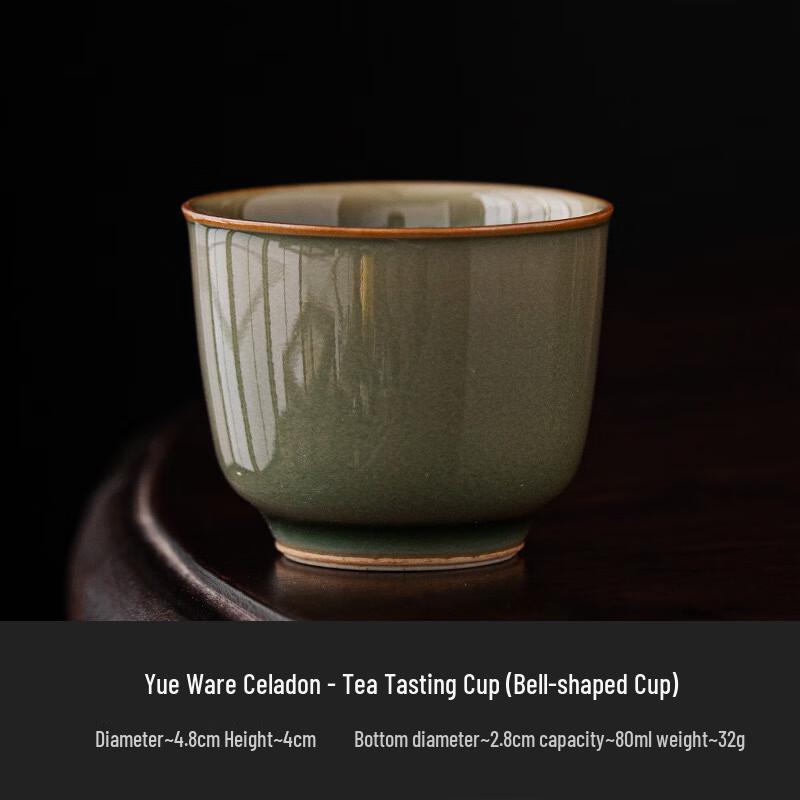 Zhinianhua Celadon Ceramic Kung Fu Teacup, 80ml