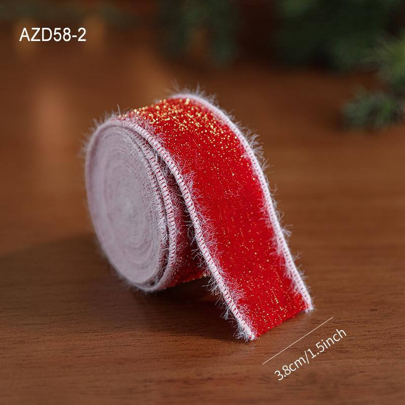 Red Ribbon with White Velvet Trim Snowflake Print Christmas Bow Gift Ribbon Christmas Decoration