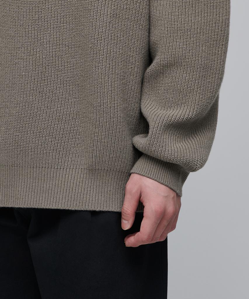 Musinsa Standard Oversized Ribbed Crew Neck Knit [Dusty Beige]