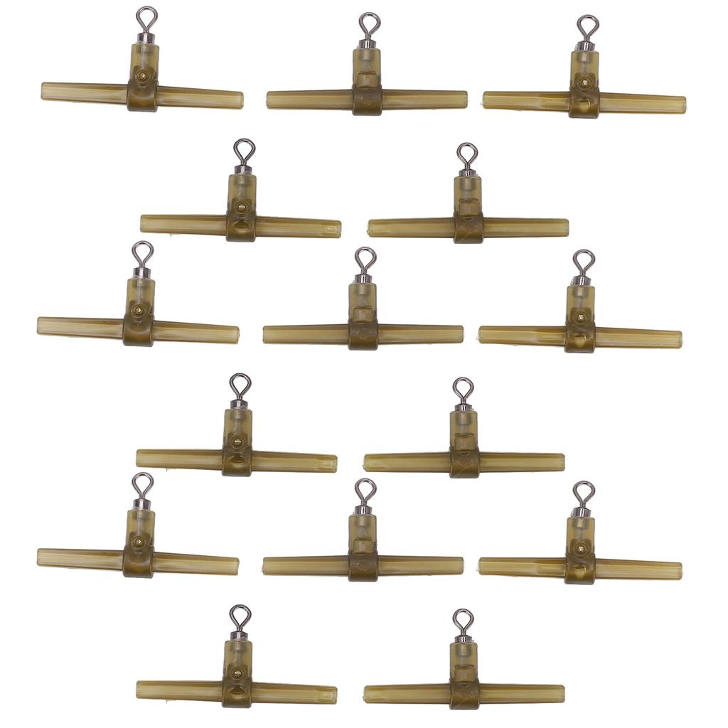 15 Stück Anti-Tangle Sleeves Side Bend mit Wirbel Karpfenhakenvorfach Karpfenangeln Helikopter-Montage