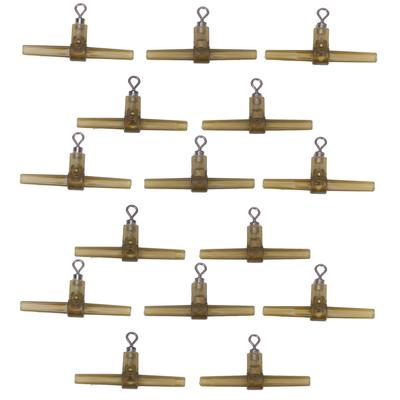 15 Stück Anti-Tangle Sleeves Side Bend mit Wirbel Karpfenhakenvorfach Karpfenangeln Helikopter-Montage