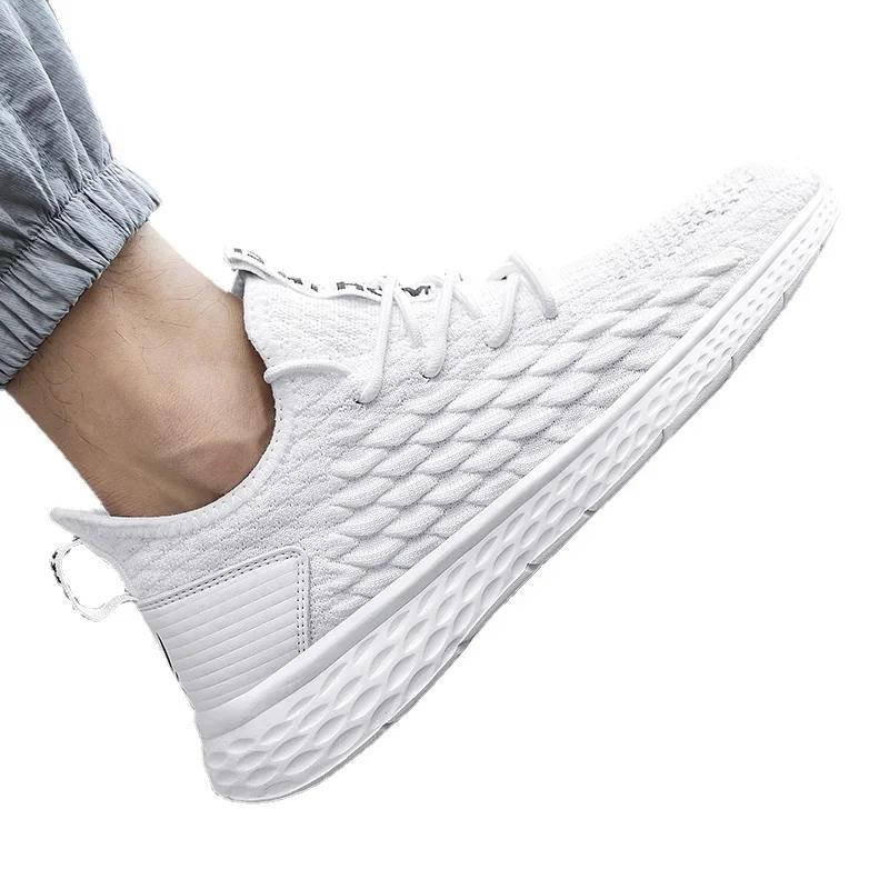 

2024 Новые мужские туфли на шнуровке, мужские вулканизированные туфли, осенние, из прочной сетчатой ткани, дышащие, на низком каблуке, повседневные, для ходьбы на открытом воздухе, мужские 48 белый