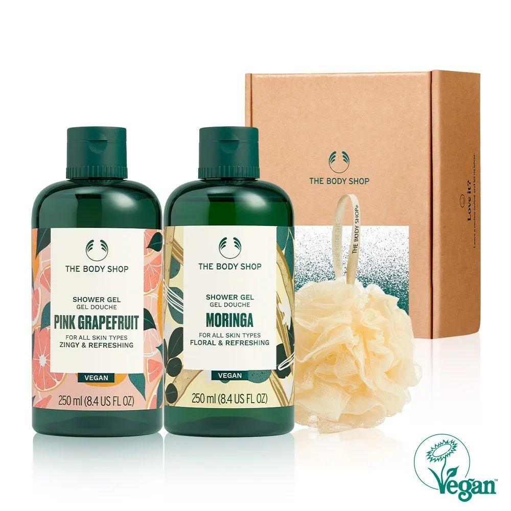 The Body Shop Pink Grapefruit Shower Gel 250ml + Moringa Shower Gel 250ml + Mini Bath Lily