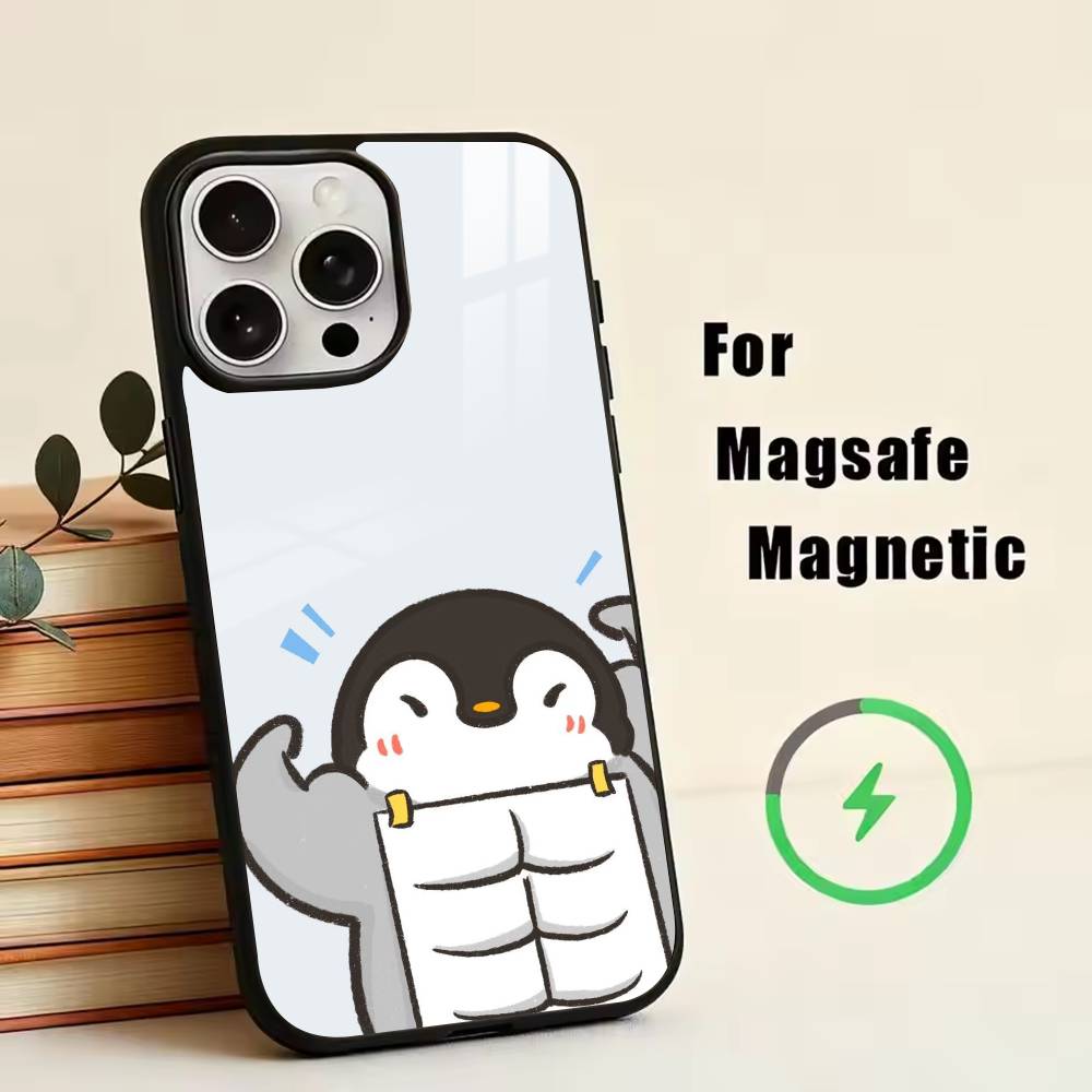 Penguin Kawaii Cute Cartoon  Phone Case For iPhone17,16,15,14,13,12,11 Plus,Pro Magnetic with Magsafe Wireless Charging