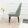 Elastic Stretchable Chair Slipcover Washable Breathable Curved Back Dining Chair Cover Decorative Contoured Dining Chair Cover