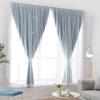 1PC Stars Blackout Self-Adhesive No Punching 1Mx2M Double Layer for Living Room Windows Curtain Self-Adhesive Sheer Curtains