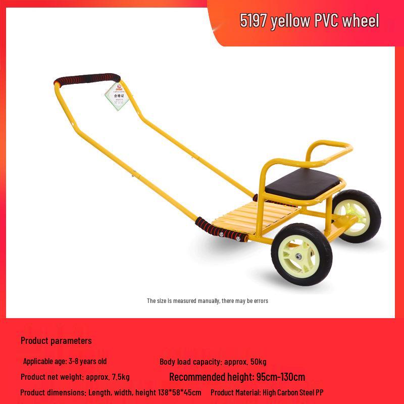 Children's Double Pedal Tricycle with Basket for Outdoor Play