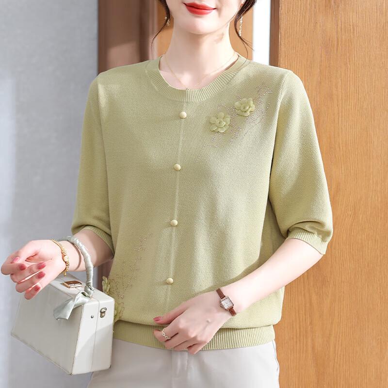 XUEXI Women s Summer Ice Silk Loose Fit Short Sleeve Top 3XL