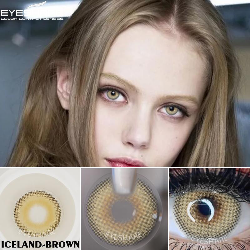 EYEHSARE Farbkontaktlinsen für die Augen, 2 Stück, natürlich gefärbte Linse, blau, rosa, Schönheitskontaktlinsen, Augen-Jahreskosmetik-Farblinse