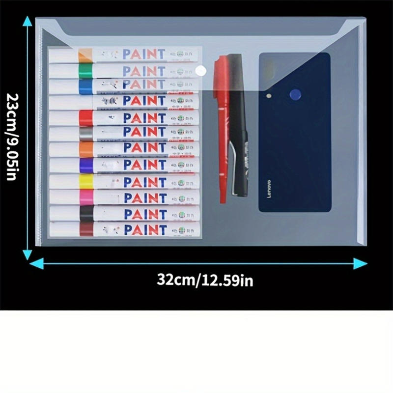 10/20/50Pcs File Pouch Envelope Transparent Waterproof Reusable File Bag with Buttons A4 Student Information Storage Bag Business Office File Folders