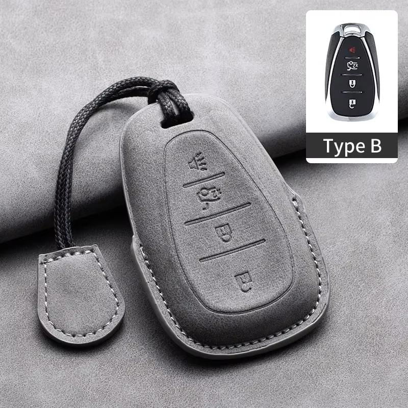 Car Key Case Cover Protective Shell For Chevrolet Chevy Malibu Camaro Cruze Traverse Spark Equinox Sonic Volt Suede Car Keychain