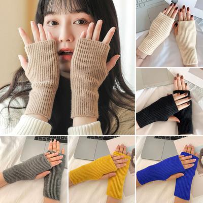 1 paar Fingerlose Fäustlinge Gestrickte Elastische Kälte-proof Flexible Warme