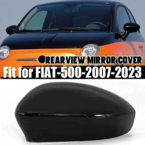 Car Rearview Mirror Cover Cap for Fiat 500 2007-23 Wing Mirror Shell Left Side