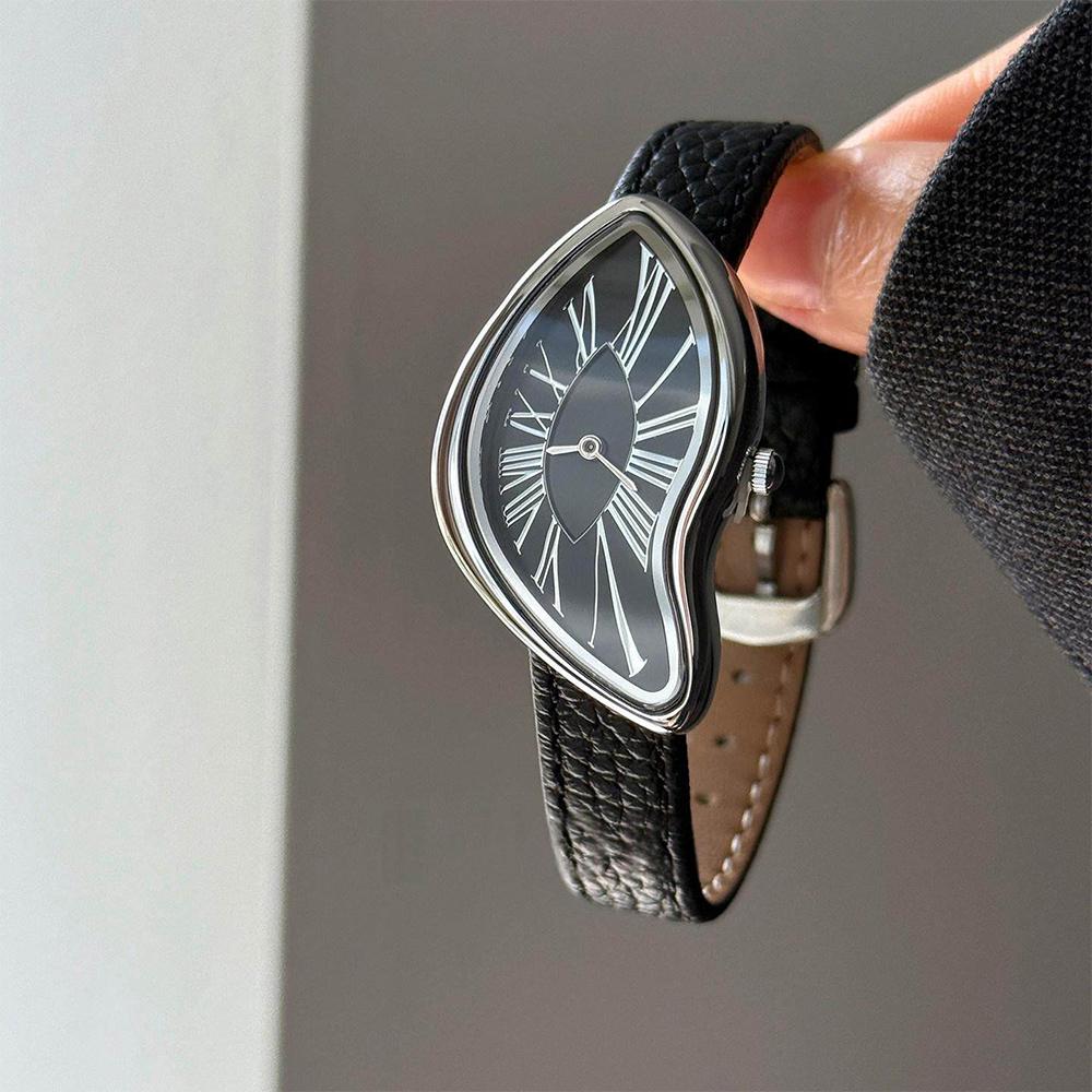 New Quartz Ladies Watches Luxury Irregular Shaped Dial Woman Watch Elegant Fashion Leather Strap Wristwatch Gifts Women