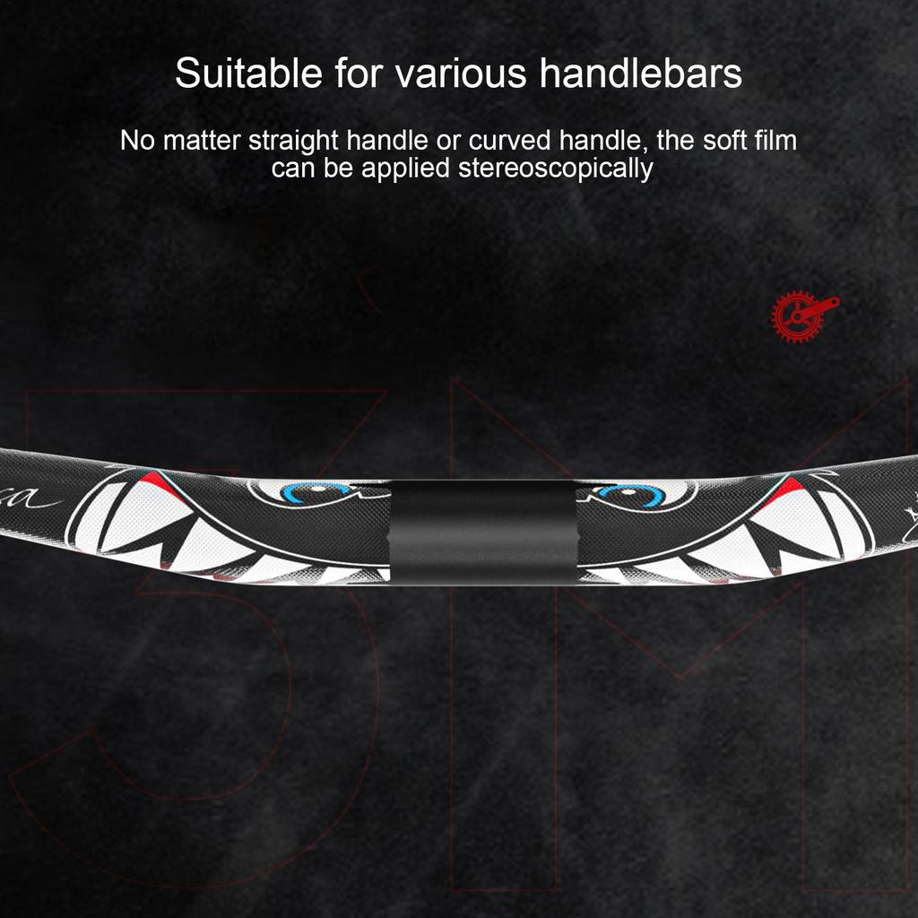bike Handlebar Sticker 3D PVC Road Bike Handlebar Tape Scratch Resistant Shark print Mountain Bike Handlebar Protective Stickers