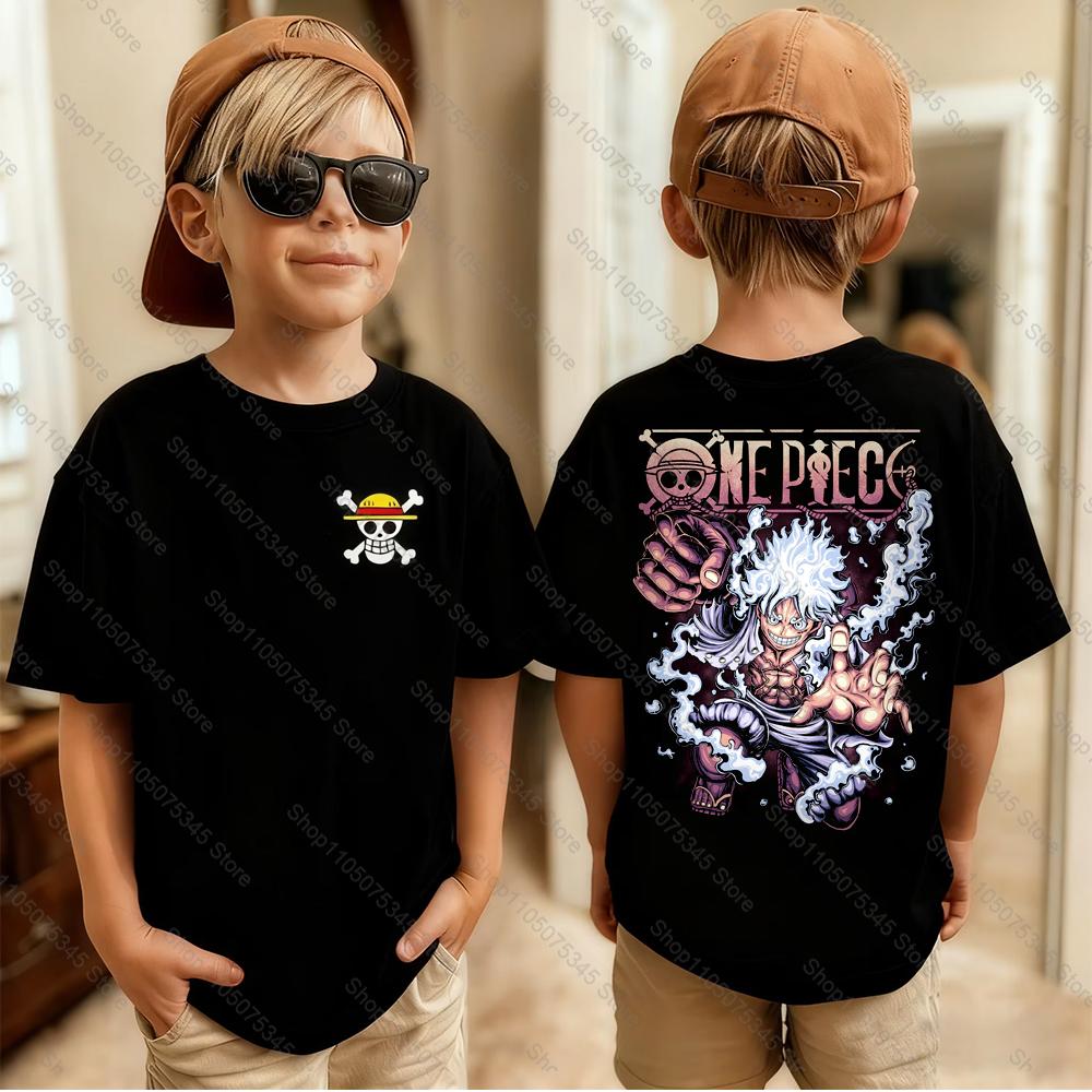 One Piece Japanese Anime Printed Mens TShirt Roronoa Zoro Boy Childrens Harajuku Short Sleeve Kids Luffy Tshirt Clothing