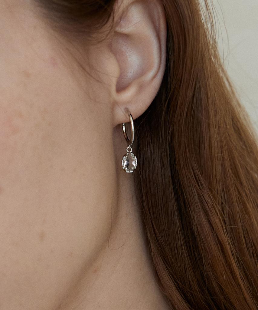 Merrymotive Oval Crystal Drop Earring