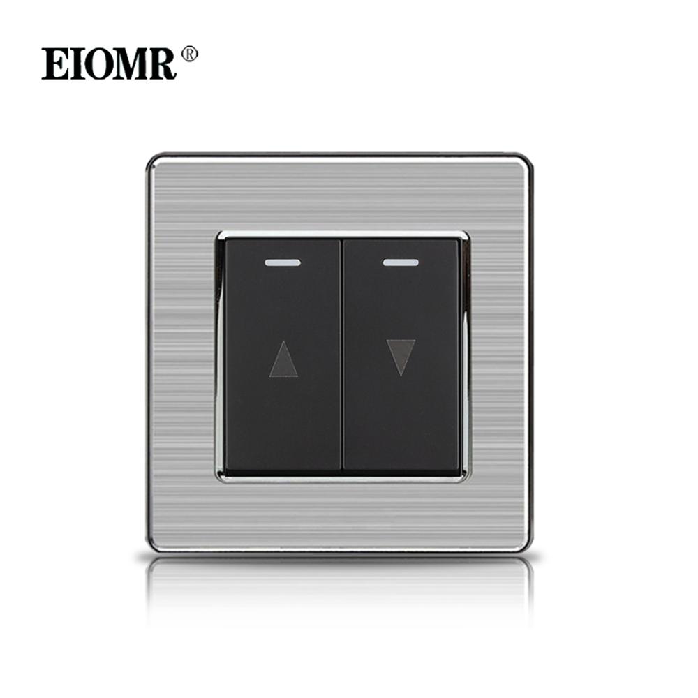 EIOMR 16A Black EU Standard Wall Sockets and Switches Stainless Steel Panel with Children Protective Door with USB Power Outlet