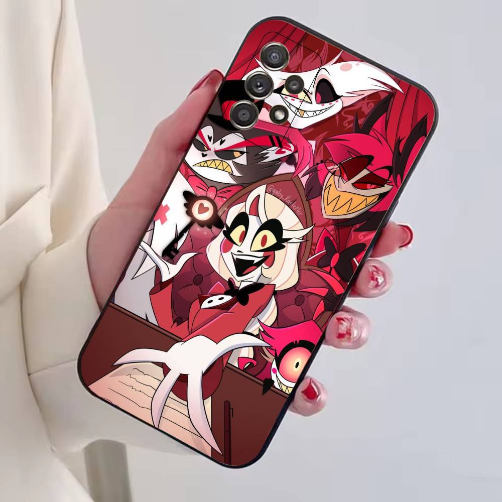 H-Hazbins Hotels Hot Cartoon Phone Case For Samsung S25,S24,S21,S22,S23,S30,Ultra,S20,Plus,Fe,Lite,Note,10,Black Cover