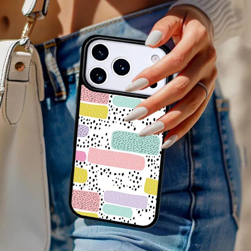 Polka Dots Lines Abstract Art Phone Case For iPhone 17 Air 14 15 13 12 Max Cover For Apple 16e 11 Pro Max Plus Coque