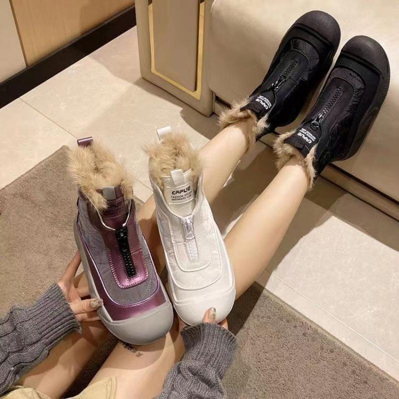 Martin boots women's winter leather velvet snow boots women's thick-soled warm, comfortable and lightweight cotton shoes women's shoes