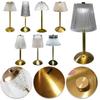 Crystal Table Lamp Metal Base 3 Color Modes Crystal Atmosphere Lamp Rechargeable Touch Control Portable Retro Metal Bedside Lamp