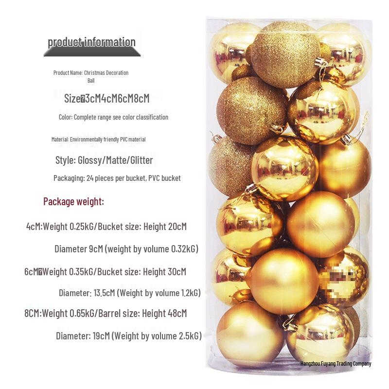 Colorful Christmas Tree Matte & Shiny Ball Decorations for Shopping Mall Ceiling