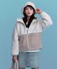 Chasecult Women'S Woven Contrast Boa Zip-Up Hoodie-Cfrg4375D0X