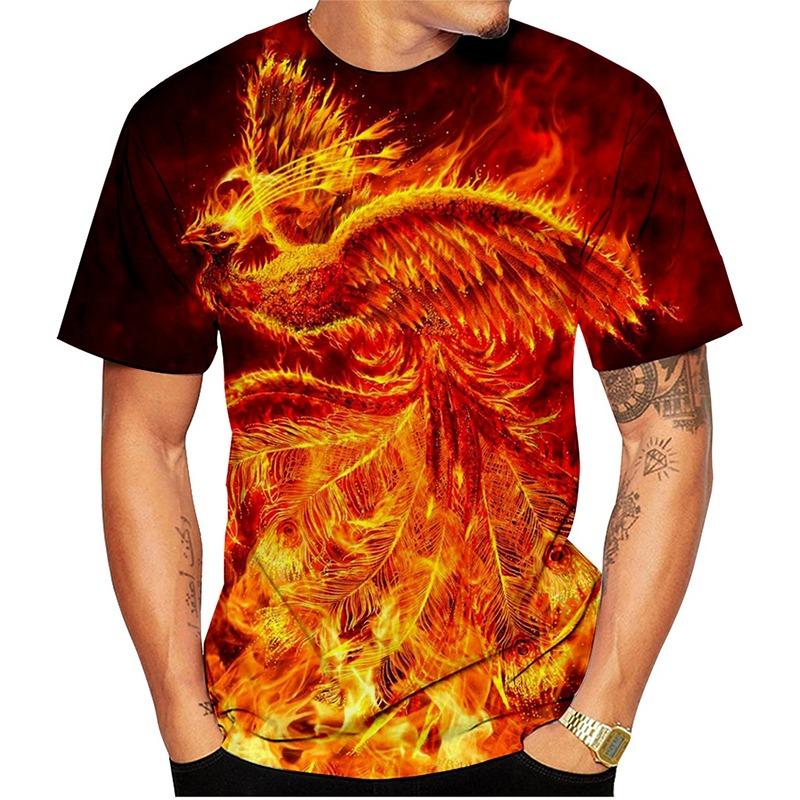 New Fashion Phoenix T Shirts Bird 3D Print Men Woman Short Sleeve T-Shirt Streetwear Oversized Harajuku Kids Tops Tees Clothing