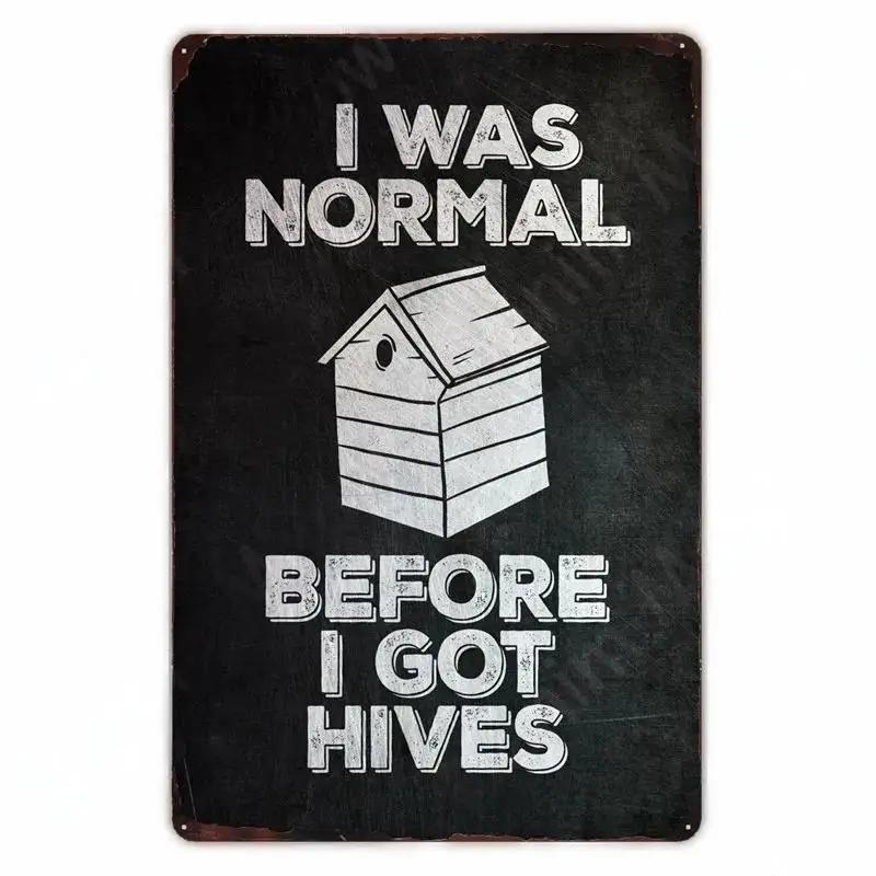 Vintage Bee Kind Funny Poster Honeybee Happy Retro Metal Sign Home Outdoor Wall BeeKeeper Slogans Art Tin Plate Decoration